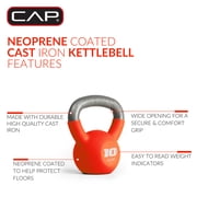 CAP, 10lb Neoprene Coated Kettlebell, Orange