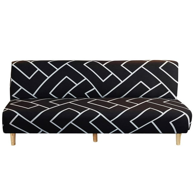 CHOK 2024 2021 New Armless Futon Cover Stretch Folding Sofa Bed Slipcover Polyester Elastic Fabric All-Inclusive Cover Furniture Protector
