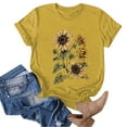 thumbnail image 5 of vigerkar Women's Comfy Sunflower Graphic T Shirt Summer Top Casual Plus Size Tee Yellow, L, 5 of 6