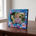 thumbnail image 4 of ZZkhGO Patriotic Wooden Photo Frame, Independence Day Star Flag Picture Frame for 4x6 Photos, Tabletop Wall-Mounted Decor, Rustic Wooden Frame with Easy-Open Back, 4 of 5