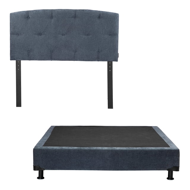 Box Base Cama Individual + Cabecera Sigma Dicasa Steel Blue