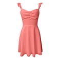 thumbnail image 4 of Vestido sin espalda de gasa lisa para mujer - Tirantes finos, ropa de oficina/casual - Tallas S-XL, 4 of 5