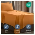 thumbnail image 5 of Twin Sheets Set - 3 Piece Twin Bed Sheets, Deep Pocket, Hotel Luxury, Extra Soft, Breathable and Cooling, Light Orange Sheets for Twin Size Mattresses, 5 of 9