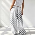 thumbnail image 4 of Dweltoz Women's Polka Dot Barrel Sweatpants Wide Leg Pants Drawstring Elastic Waist Loose Fit Casual Sweat Pants with Pockets Lounge Trousers,Gray XS, 4 of 5