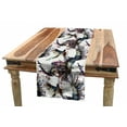 thumbnail image 1 of Watercolor Table Runner, Lilly Flower Pattern with Flying Birds Fauna and Flora Abstract Animal Imagery, Dining Room Kitchen Rectangular Runner, 3 Sizes, by Ambesonne, 1 of 2