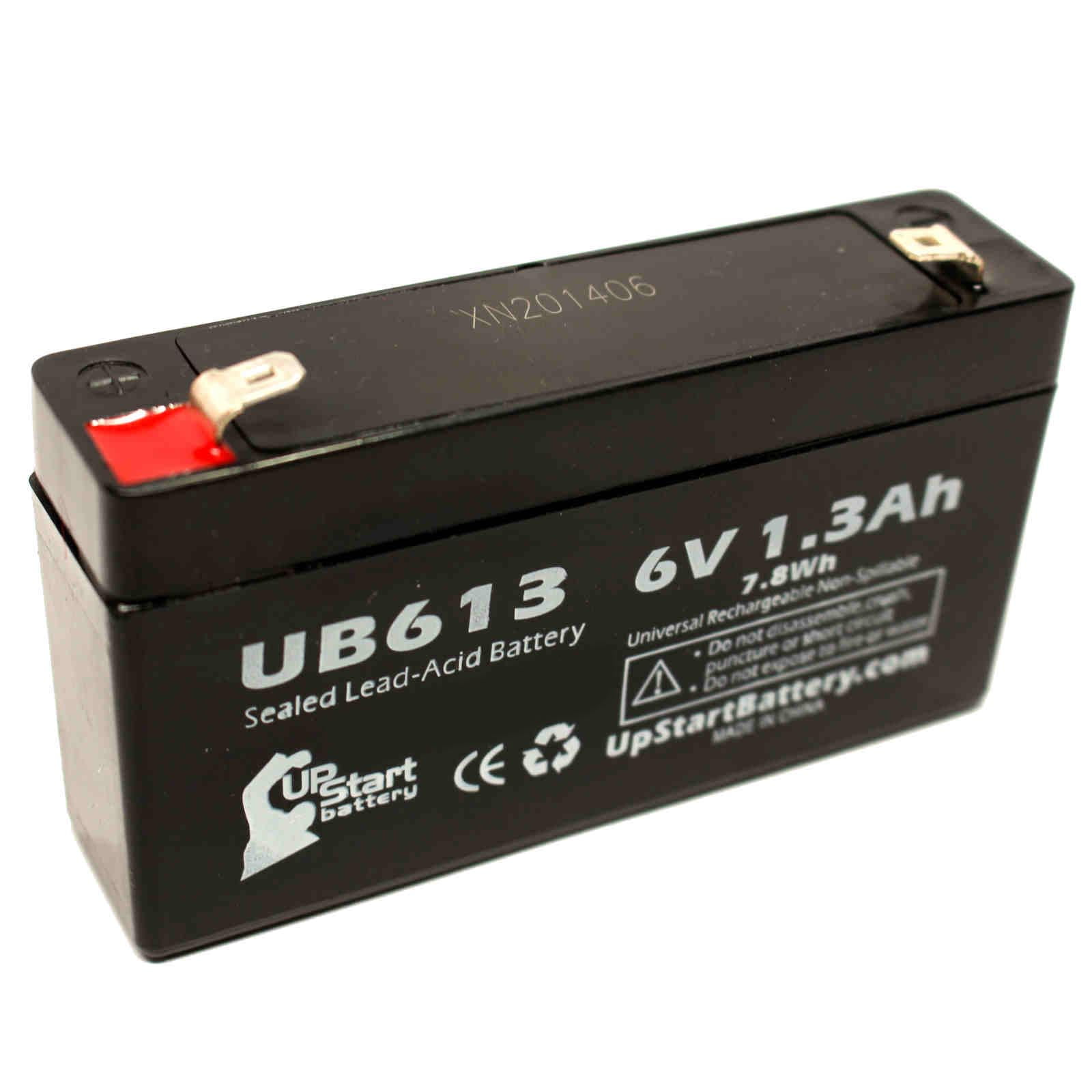 Replacement for LICHPOWER DJW6-12 Battery - Replacement UB613 Universal  Sealed Lead Acid Battery (6V, 1.3Ah, 1300mAh, F1 Terminal, AGM, SLA) 