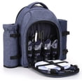 thumbnail image 1 of Picnic Backpack Bag for 4 Person with Cooler Compartment, Detachable Bottle/Wine Holder, Fleece Blanket, Plates and Cutlery Set(4 Person, Navy), 1 of 9