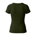 thumbnail image 5 of Dagugfen Womens Henley Shirts Short Sleeve Notch V Neck Button Ribbed Knit Tops Slim Fitted Stretchy Summer Casual Tee Shirts, 5 of 5
