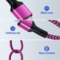 thumbnail image 6 of HAOANO 2Pack iPhone Charger Cable10FT,Nylon Braided Phone Charger Cord 10ft 3A Fast Charging Cable Compatible with iPhone 14/13/12/11 Xs,Pink, 6 of 8