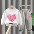 thumbnail image 2 of Toddler Girls Outfits Sets,Warm 2PC Fall and Winter Sweatshirts and Pants Active Wear Clothes Sets for Baby Kids Girls 2T 3T 4T 5T 6T 7T 8T White Size 1-2 Years, 2 of 4