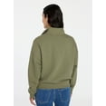 thumbnail image 3 of Time and Tru Women's Quarter Button Fleece Top with Long Sleeves, Size XS-XXXL, 3 of 5