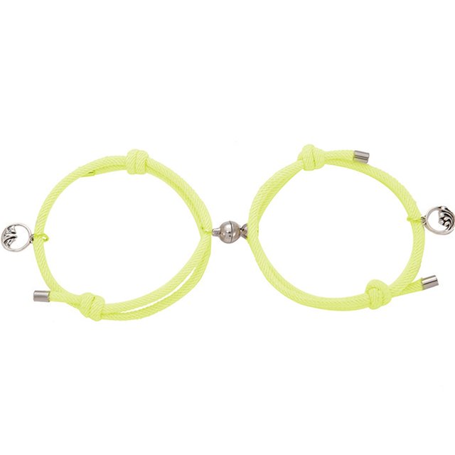 Par de Pulseras para Pareja de Amor Eterno con Imanes Ajustable Charm: Mar y Ola GOLD SHIELD Pulsera para parejas iman de neodimio