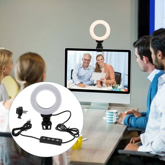 GOOHOCHY 4 Inch Video Conference Lighting LED Webcam Light for Computer Laptop