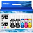 thumbnail image 1 of Botellas de recarga de tinta SERENDIPITS 542 para ET-5850 ET-5150 (paquete de 4), 1 of 8
