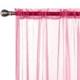 thumbnail image 3 of MAWCLOS Window Curtain 2 Panels Curtains Clear Long Sheer Voile Rod Pocket Solid White Treatments Basic Many Sizes Pink 2PC-W: 28" x H: 71", 3 of 5