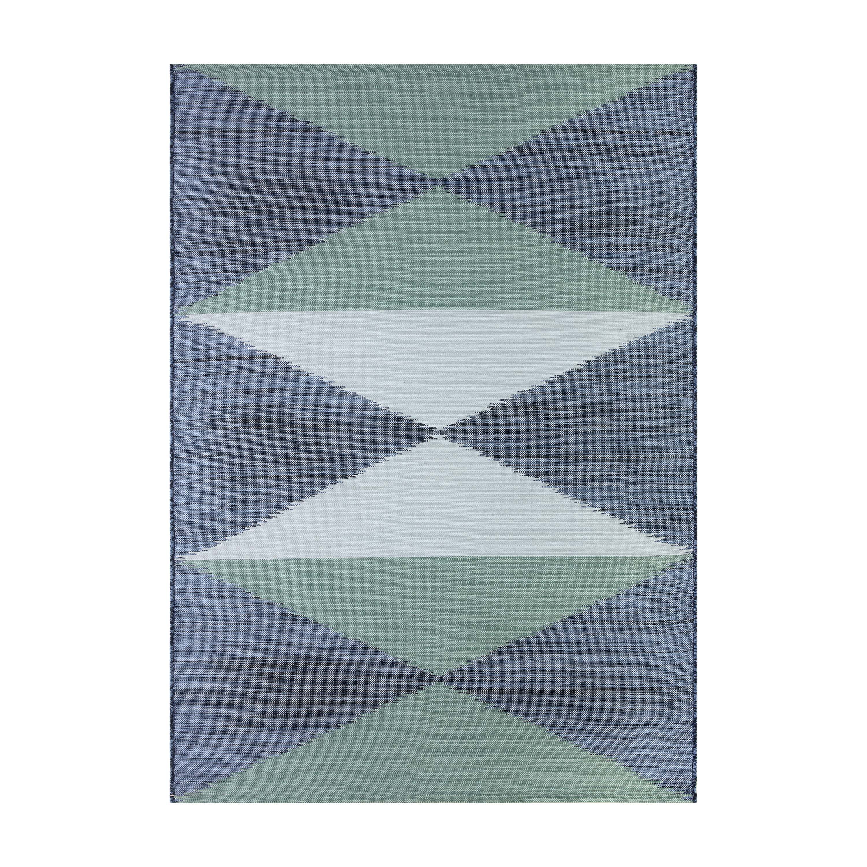 Better Homes & Gardens 5' x 7' Tonal Blue Diamond Outdoor Rug