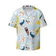 thumbnail image 2 of Lsque Japanese Carps print Men's Cuban Collar Short Sleeve Shirt Summer Beachwear Casual Button Down Fashionable Vacation Leisure Shirt-4X-Large, 2 of 7