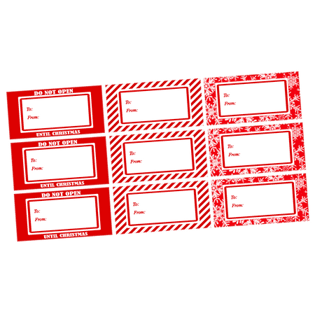 Christmas Lables Jumbo Red and White Christmas Peel and Stick Gift Tag Labels -72ct ()