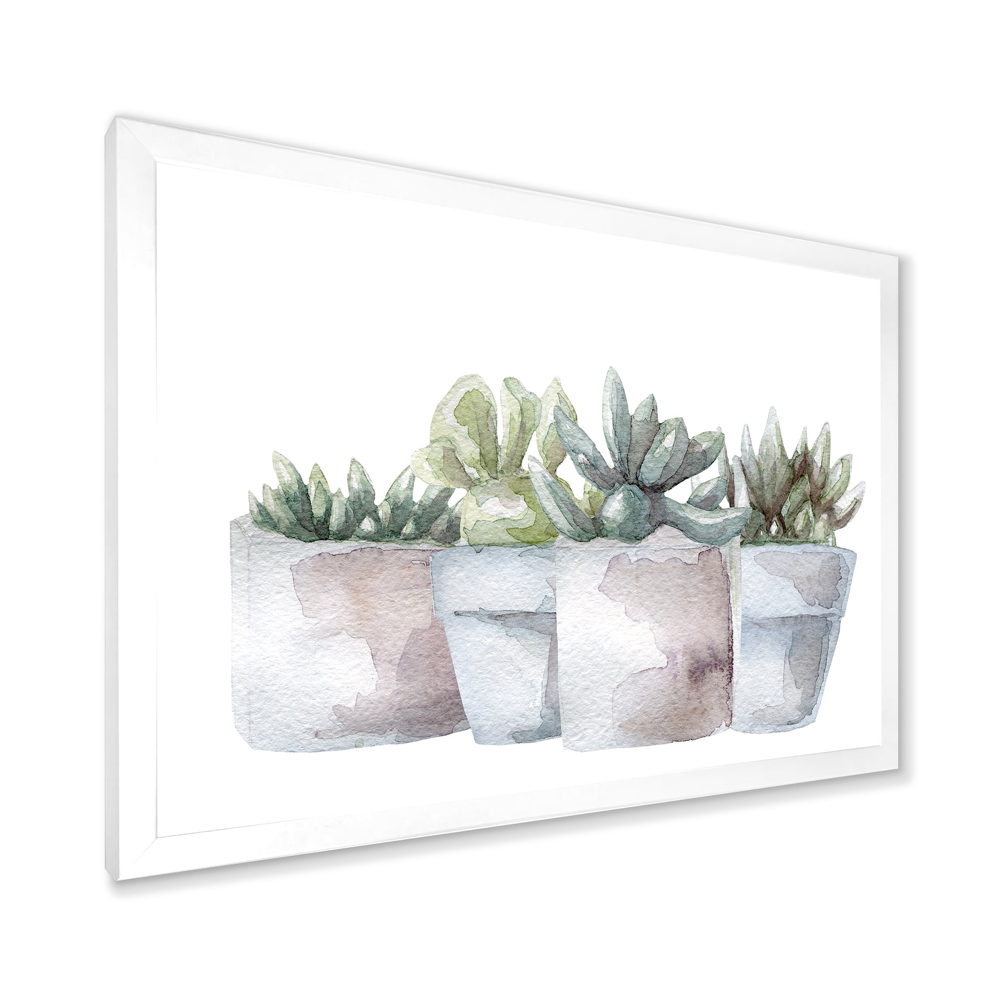 Designart 'Succulent and Cactus House Plants III' Farmhouse Framed Art Print