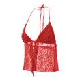 thumbnail image 2 of LMLYSoH Women Tank Tops Lace Tie-Up Halter Neck Casual Vests Summer Backless Sleeveless Tops Streetwear, 2 of 9