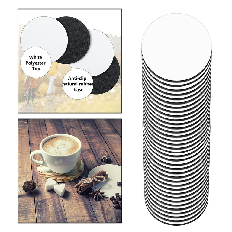 36 Pcs Sublimation Blank Coasters Sublimation Blank Cup Mat Sublimation  Heat Transfer Neoprene Coaster Products Sublimation 