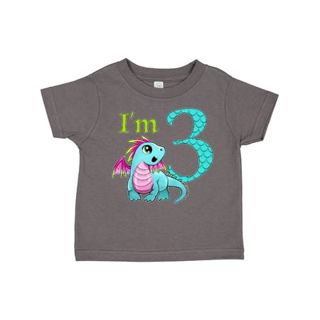 

Inktastic Blue and Pink Baby Dragon Third Birthday Gift Toddler Boy or Toddler Girl T-Shirt