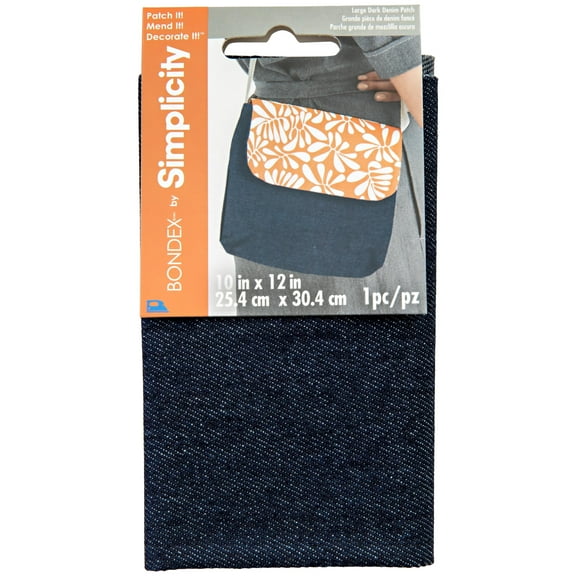 Bondex, Giant Dark Blue Denim 10"x12" Fabric Iron-On Patch