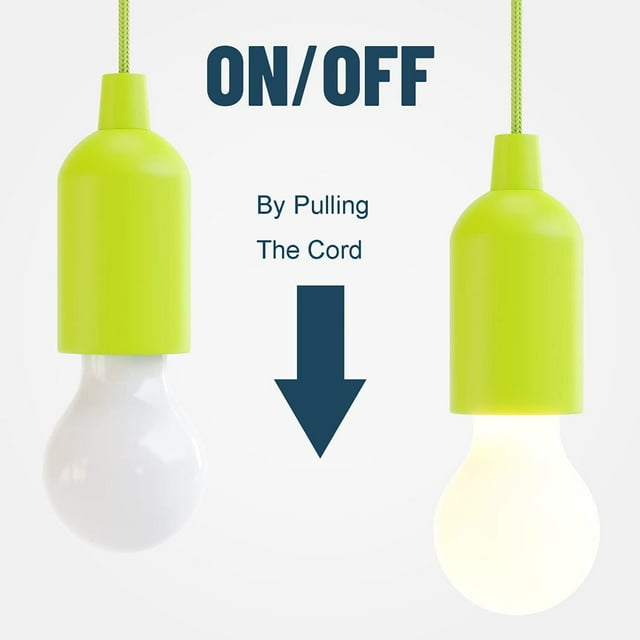 uds/4 uds/5 uds LED Cable de tracción bombilla colgante de luz lámpara colgante portátil alimentada por batería en una cuerda para acampar en el patio trasero