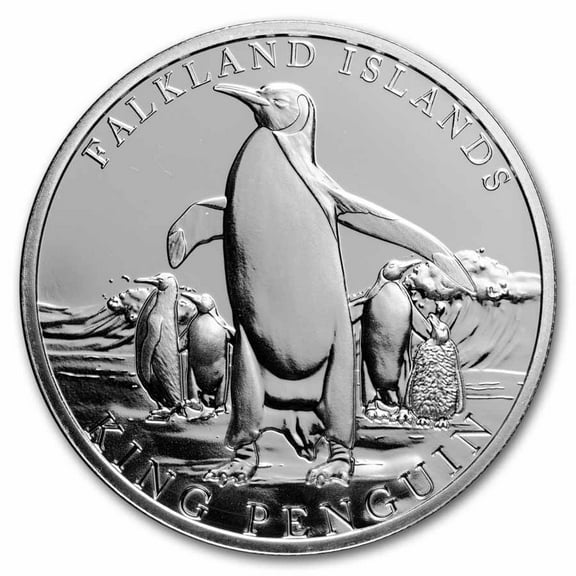 2025 Falkland Islands 1 oz Silver King Penguin BU
