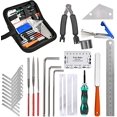thumbnail image 2 of TIMESETL Guitar Repairing Maintenance Tools Kit String Organizer String Action Ruler Gauge Measuring Tool Hex Wrench Set Files Fingerboard Guard Understring Radius Gauges Guitar Fret Rocker Leveling, 2 of 15