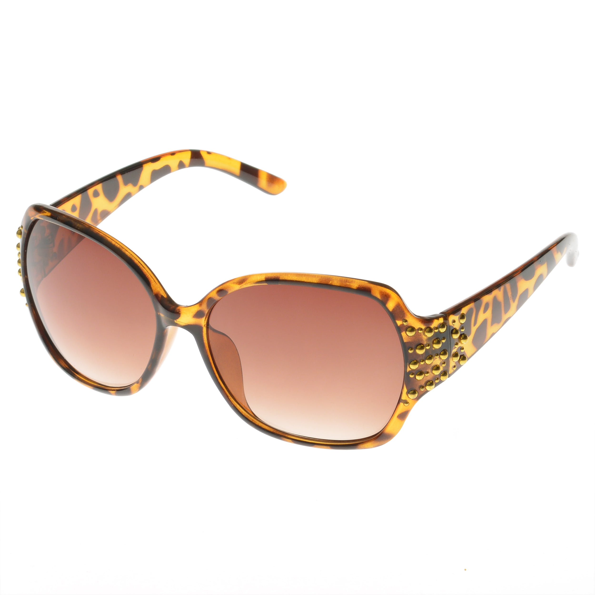 Studded Square Sunglasses, Leopard - Walmart.com