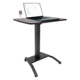 thumbnail image 4 of Mobile Standing Desk, Portable Rolling Desk with Lockable Wheels, Non-Slip Mat, Standing Lifting Desk, Rolling Desk with Adjustable Height, 28-42.5in(Black 25.5*17in), 4 of 24