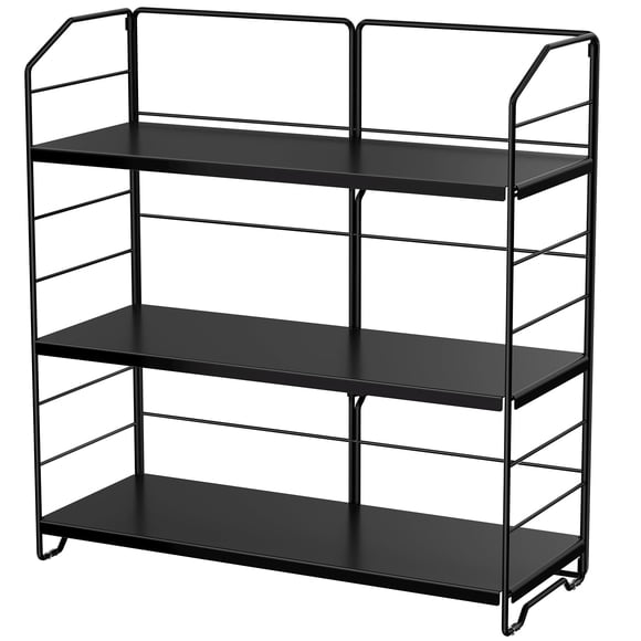 Organizador de encimera de baño BOIVSHI de 3 niveles, metal negro