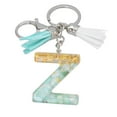 thumbnail image 1 of pstuiky Llavero con borla verde, colgante de cristal, lámina dorada, joyería de piedra, colgante, bolso, llavero, 1 of 2