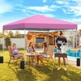 thumbnail image 7 of Erommy 10x10 ft Pop Up Canopy Tent, Easy Up Outdoor Canopy with Wheeled Bag, 4 Sand Bags, 4 Ropes and 8 Spikes,Pink, 7 of 7