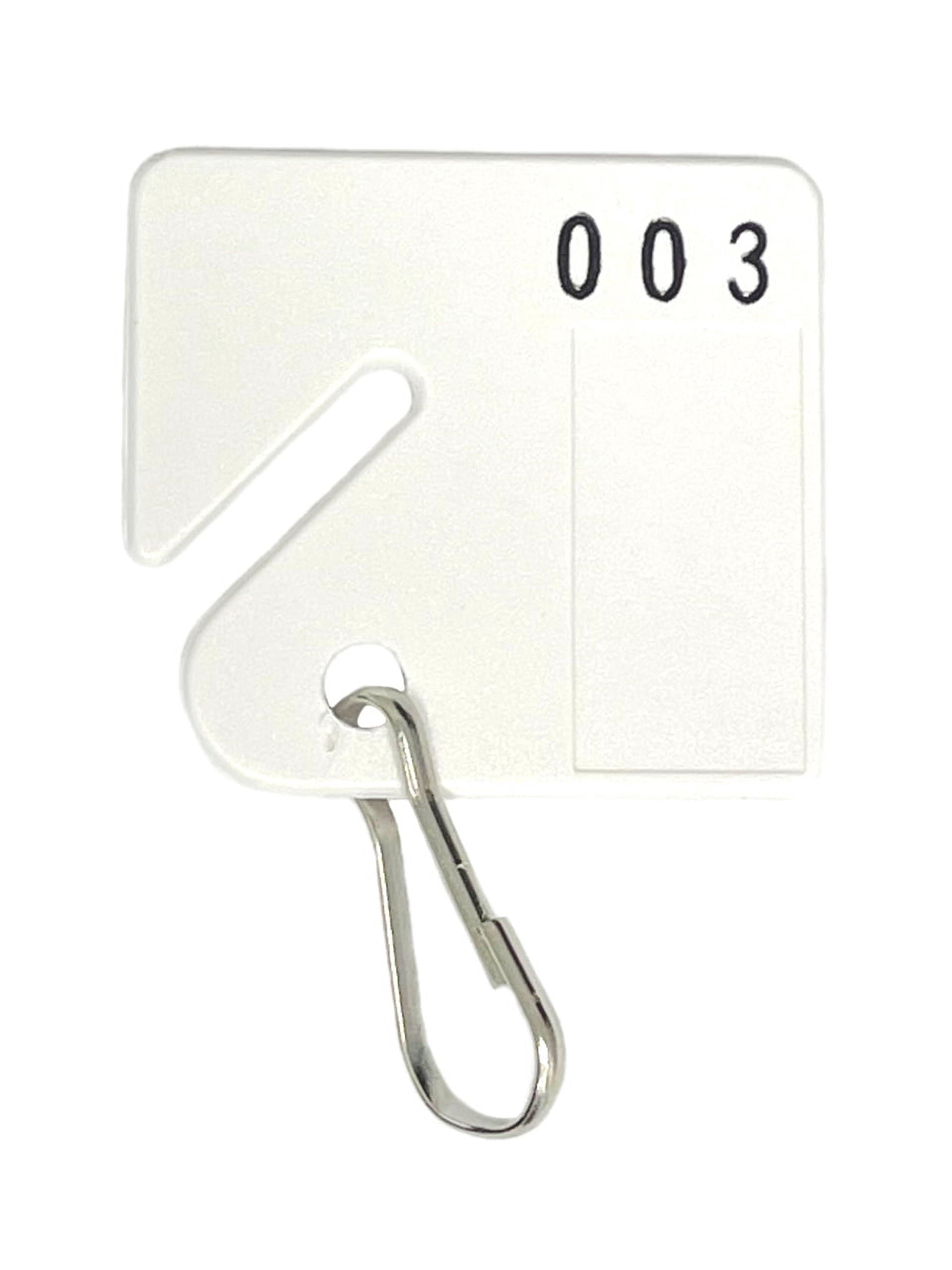 Lucky Line 25910 Square Notch Key Tag, White Numbered 1 to 100 (100 Pack)