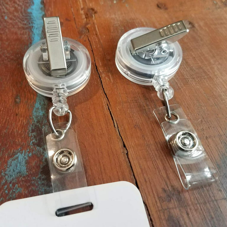 Bulk 100 Pack - Clear Retractable Badge Reels with Alligator Swivel Clip on  Back by Specialist ID (Translucent Clear)