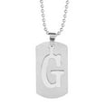 thumbnail image 2 of Jiaroswwei 26 Letters Alphabet Dog Tag Pendant Beaded Chain Punk Stainless Steel Necklace, 2 of 8