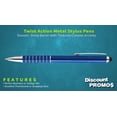 thumbnail image 2 of 10 Twist Action Metal Stylus Pens Pack - Two in One, Smooth, Black Ink - Blue, 2 of 5