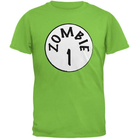 Halloween Zombie 1 One Costume Lime Green Adult T-Shirt