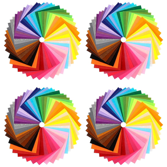 160Pcs Felt Fabric Squares DIY Craftwork Felt Crafts Assorted Colors Textile Fuzzy Fabrics for Sewing