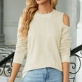 thumbnail image 2 of Womens Tops Cold Shoulder Blouses Long Sleeve Crewneck Tshirts Outfits Casual Dressy Tee Shirt, 2 of 4