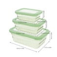 thumbnail image 2 of LEORX 3pcs Lunch Salad Container Light Green PP Kitchen Storage for Picnic, 2 of 6
