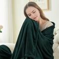 thumbnail image 2 of IR Imperial Rooms Fleece Bed Throw Blanket, Plush, Travel and Couch Fuzzy, Cozy Washable Ultrasoft Throw Size Emerald Green, 2 of 12