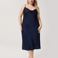 thumbnail image 2 of Tnhcen Plus Size Nightgown with Built-in Bra Women's Satin Sleepwear Camisole Nightdress Long Pajamas XL-5XL Multiple Colors Available Navy, 2 of 4