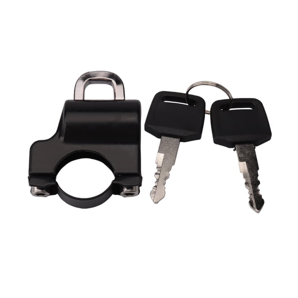22 mm-26 mm de motocicleta universal Casmet Casmet Casco Celmet Security Lock Metal 22 mm-26 mm Negro Con 2 Llaves Establecidas