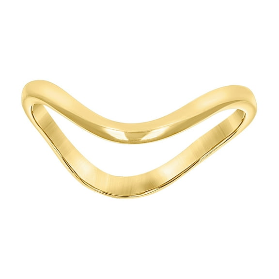 10k Yellow Gold Womens Polished Finish Curved Band Ring 2.2x1.9mm Wide Size 7 Ring for Women and Men