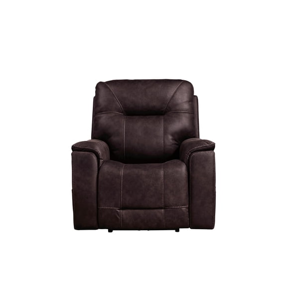 Steve Silver Lexington Triple Power Recliner, Walnut Leatherette, Power Headrest, Lumbar