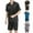 Black, variant on uublik Pajama Set Men Short Sleeve Sleepwear 2 Piece Pj Sets for Men Soft Nightwear with Pockets, Blue