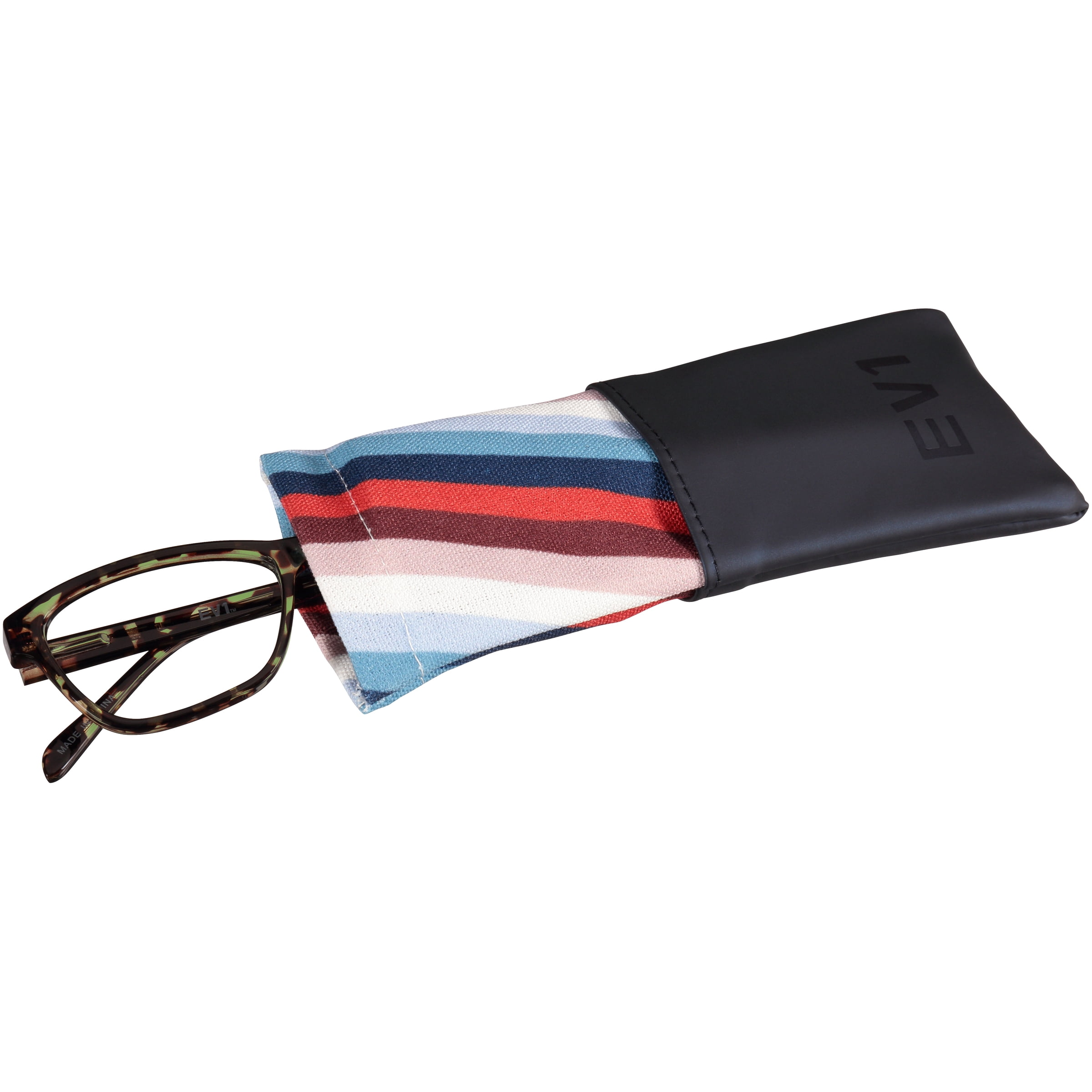 EV1 from Ellen DeGeneres Womens Prescription Eyeglasses, Amelia, Green Tortoise, 51.0 - 15.5 - 135, with Case